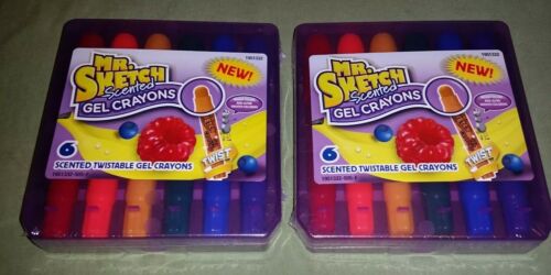 2 Mr Sketch Scented Twistable Gel Crayon sets 6 Assorted Colors IN case FREE S/H
