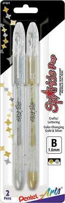 Pentel Sparkle Pop Metallic Gel Pens 1.0mm 2/Pkg Gold & Silver In 072512272213