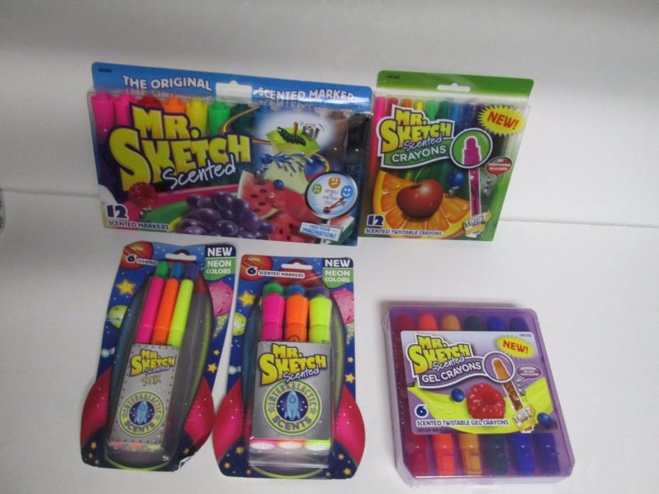 MR SKETCH SCENTED MARKERS & TWISTABLE CRAYONS GEL  INTERGALACTIC LOT NEW