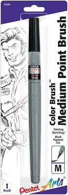 Pentel Arts Color Brush Pen Medium Tip, Black Pigment Ink 072512245804