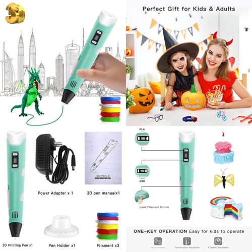 3D Printing Pen Low Temperature W LED Display For Kids & Adults Doodler Model Ma