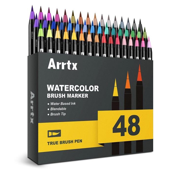 Artist True Brush Marker Pens 24/48 Colours Blendable Watercolor Scrapbooking