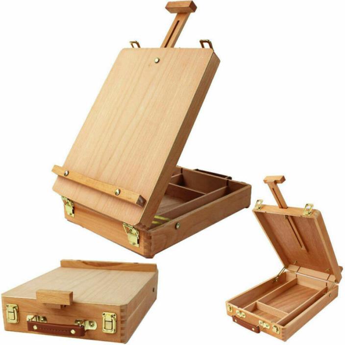 Wooden French Tripod Easel Portable Sketch Table Box Durable Folding Art Painter