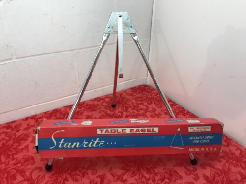 Vintage Table Top  Aluminum Artist/ Display/ Easel  Stanrite -Made USA 16.5 x 18