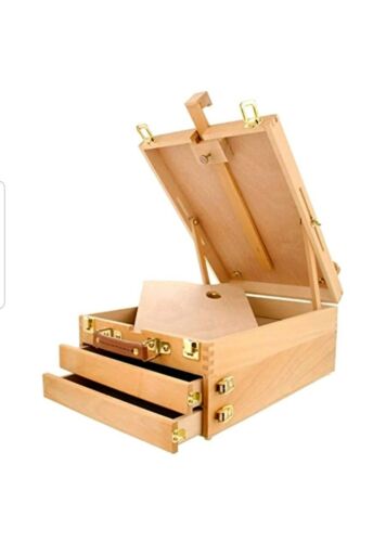 US Art Supply GRand CAYMAN Extra Large 2-Drawer Wooden Sketchbox Easel