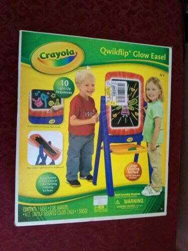 Crayola Qwikflip Glow EASEL Light Up Drawing Crayon Art Painting Preschool NEW