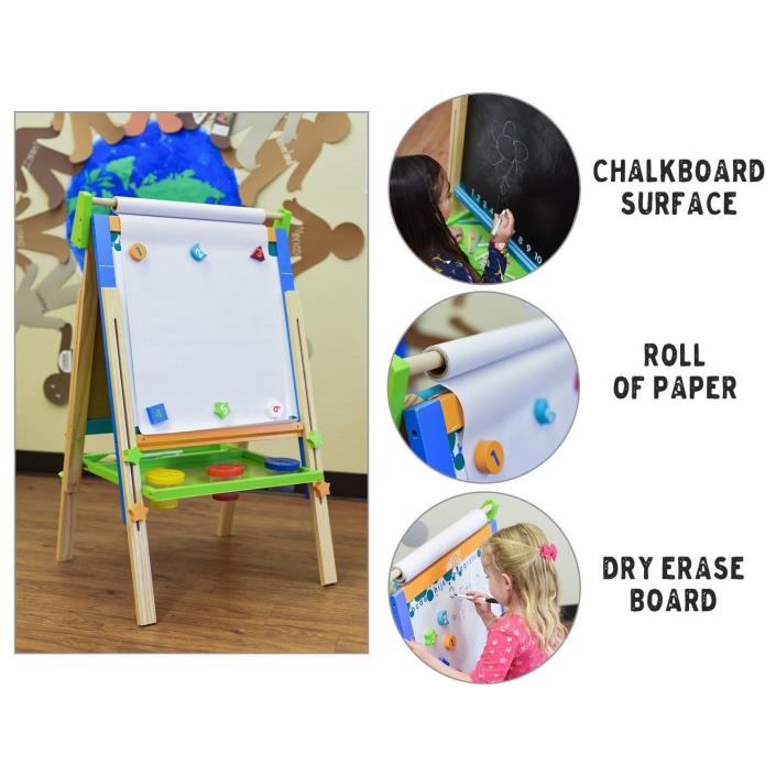 Kids 3-in-1 Premium Standing Adjustable Art Easel Accessories for Kids Play Time