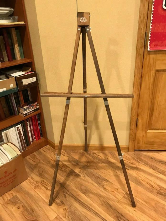 Wooden Anco Bilt Artist Adjustable Display or Painting Easel, 38 to 66 Inches