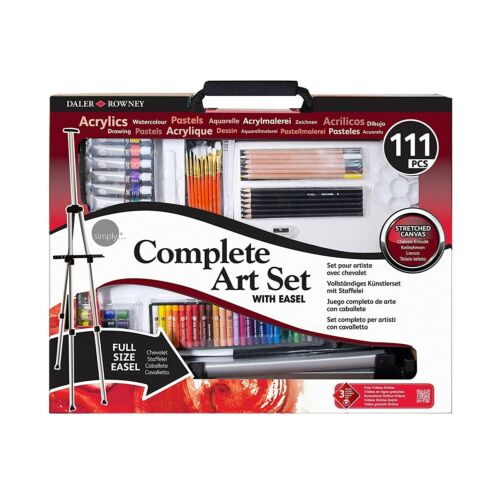 Daler Rowney Complete 111 Piece Art Set With Full Size Easel