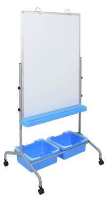 Classroom Chart Stand with Storage Bins in White [ID 3499875]