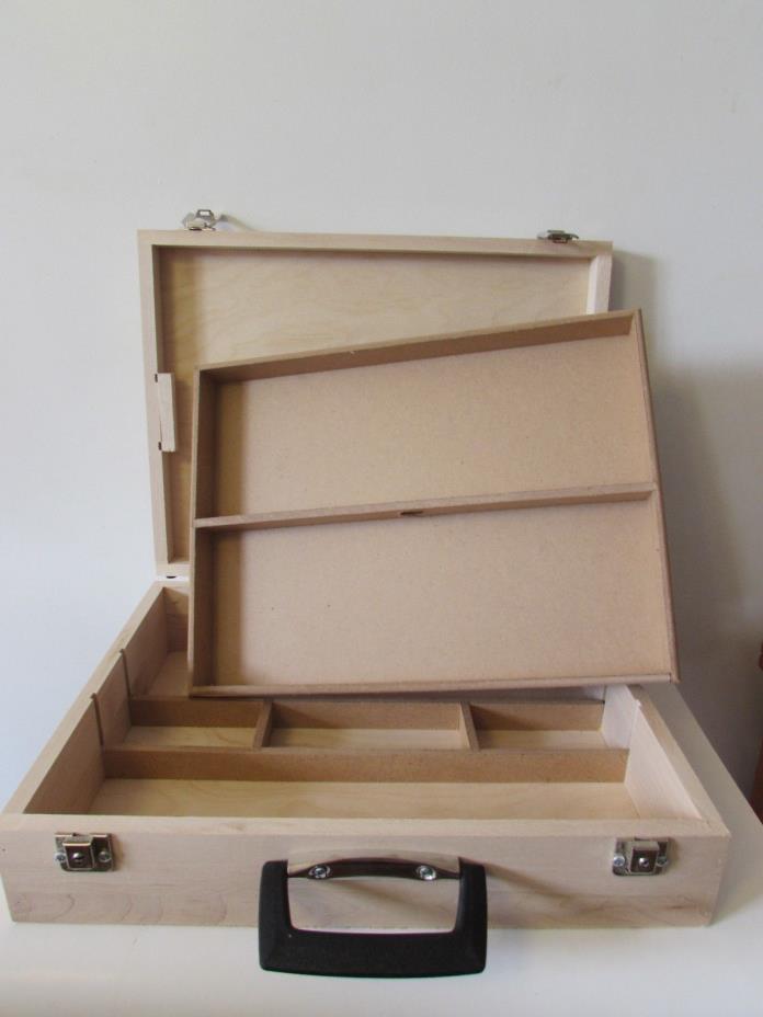 Artist Quality Sketch Box with Removable Tray and wooden palette size 13x17x4''