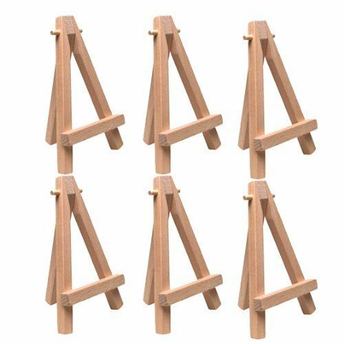 Mini 5 inch Natural Wood Craft, Business Card, Photo Display Easel (Pack of 6)