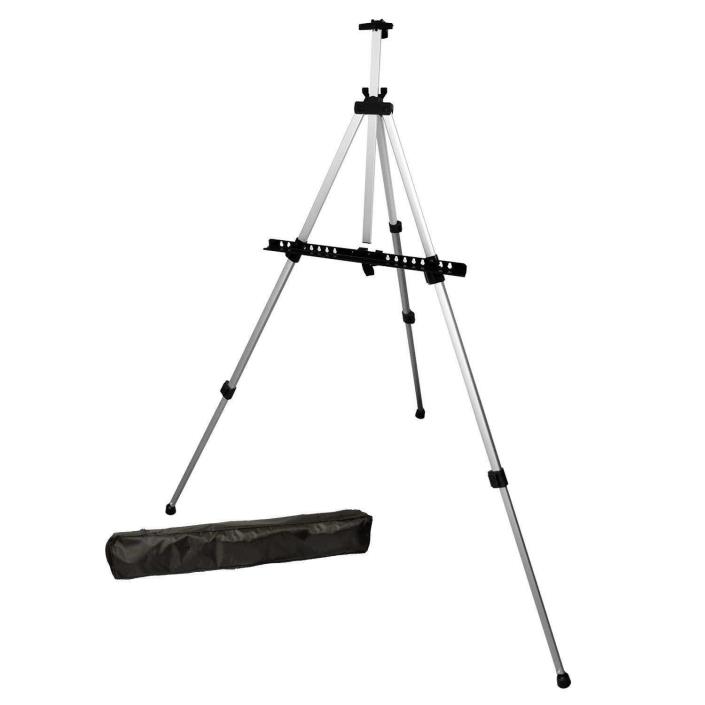 Silver Pismo 65 Inch Tall Lightweight Aluminum Field Floor Table Easel Bag