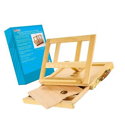 U.S. Art Supply Solana Adjustable Wood Desk Table Easel with Storage Drawer, ...
