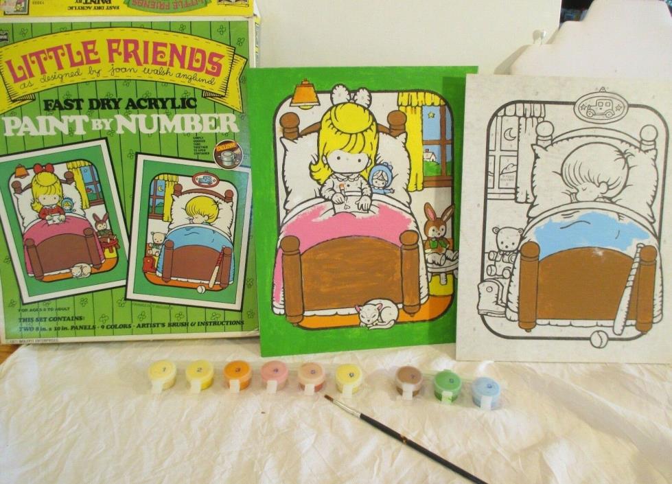 Vintage 1971 Little Friends Acrylic Paint By Numbers Kit Joan Walsh Anglund USED