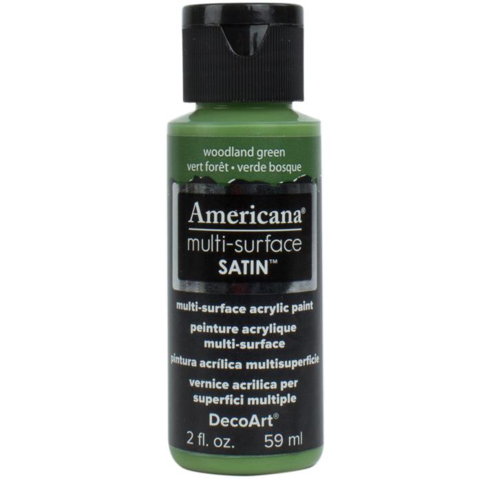 Americana Multi-Surface Satin Acrylic Paint 2oz-Woodland Green