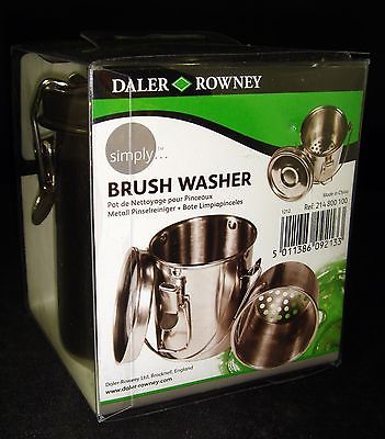 Daler Rowney Stainless Steel Brush Washer Paint Art Supplies NEW clip-on lid