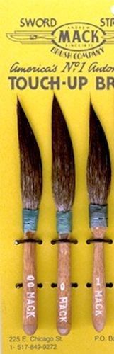Sword Striper Pinstriping Brush Set of Three Series 20, Sizes 00, 0 & 1 by Mack
