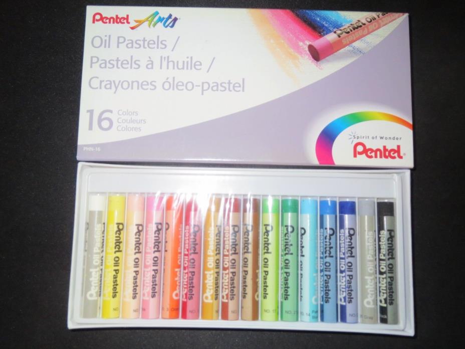 Pentel Arts Oil Pastel 16 Color Set, Assorted Colors PHN-16