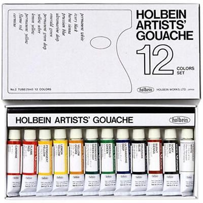 Holbein Artists Paints Gouache Set Of 12, 5ml Tubes