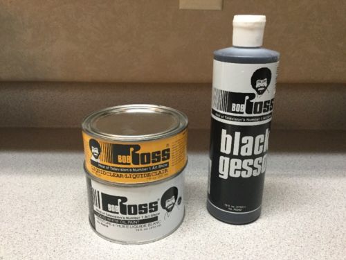 Bob Ross Liquid White Oil Paint Black Gesso Liquid Clear