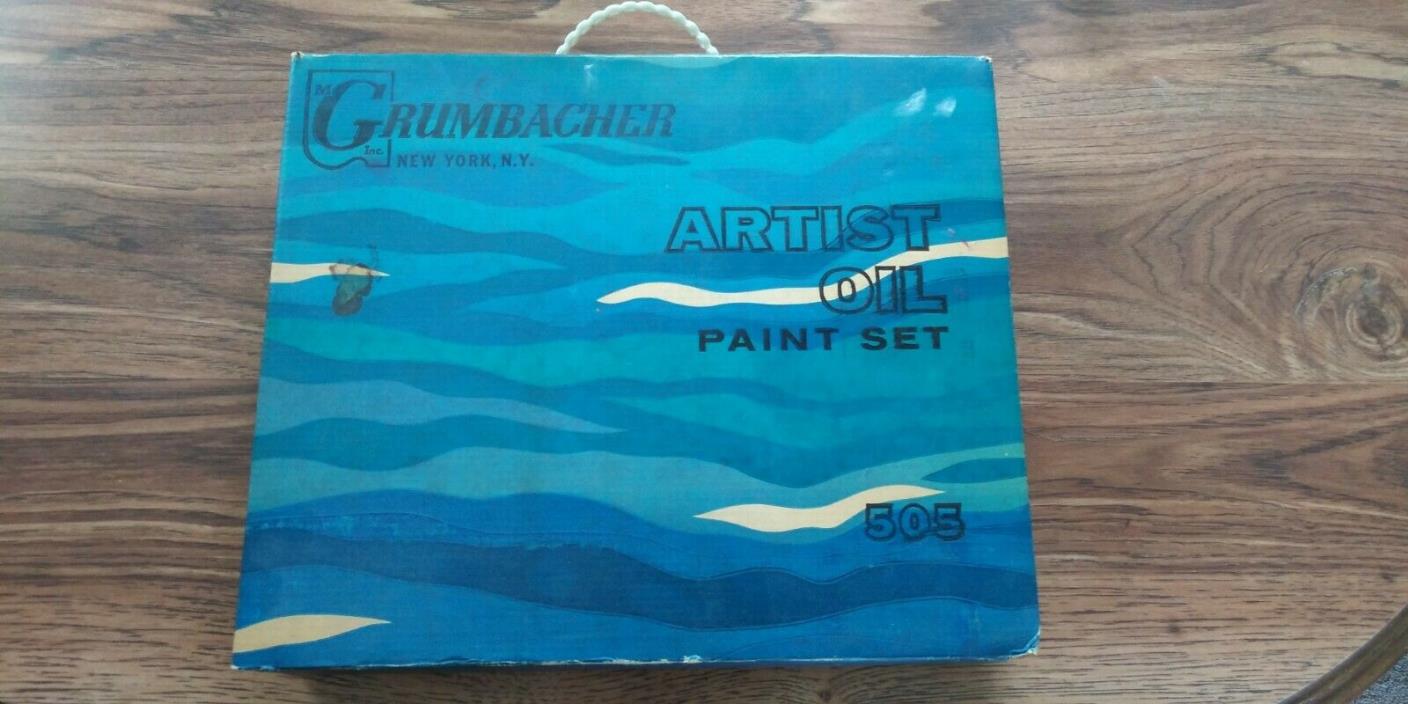 Vintage 1968 Grumbacher Artist Oil Paint Set #505