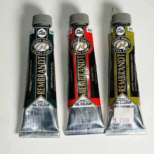 3 Tubes of Rembrandt Oil Paint 40 ml Tubes