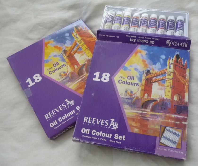 36 Reeves 18 X12ml Tubes Fine OIL Colors New & Used 8590301