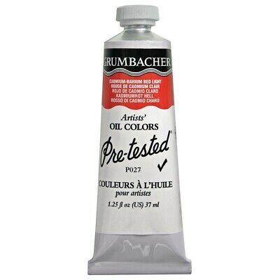 Grumbacher Pre-Tested Oils - 1.25 oz. tube, cadmium red light  - 1.25 Oz. Tube,