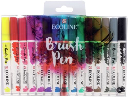 Ecoline Watercolour Brush Pen Set 15/Pkg-
