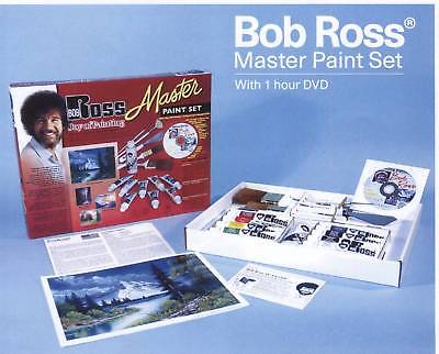 BOB ROSS MASTER OIL PAINTING KIT, PAINT, BRUSHES, KNIFE, DVD MAKES A GREAT GIFT