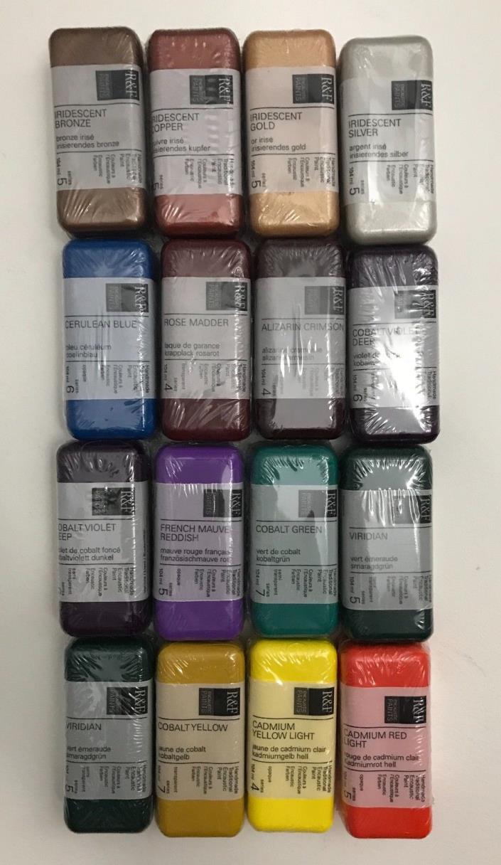 R&F Lot NEW 16 104 ml Handmade Encaustic Paint Color Blocks Set High Series 4-7