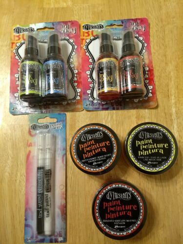 Dylusions By Dyan Reaveley Lot 4 Ink Spray 3 Paint 2 Paint Pens All New Sealed