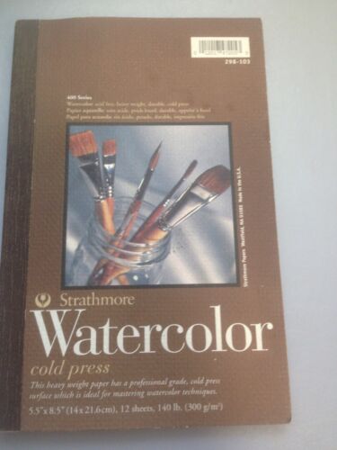 STRATHMORE 400 SERIES WATERCOLOR PAD #298-103, 5.5 x 8.5 / 12 SHEETS