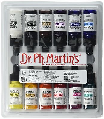 Dr. Ph. Martin's Hydrus Fine Art Watercolor Bottles 0.5 oz Set of 12 (Set 1)