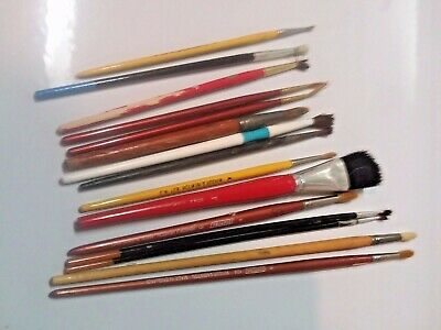 Lot Vintage Watercolor Artists Paint Brushes Windsor & Newton More