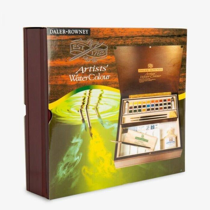 DALER ROWNEY : ARTISTS' WATERCOLOUR PAINT : LUXURY SET : HALF PAN : SET OF 30