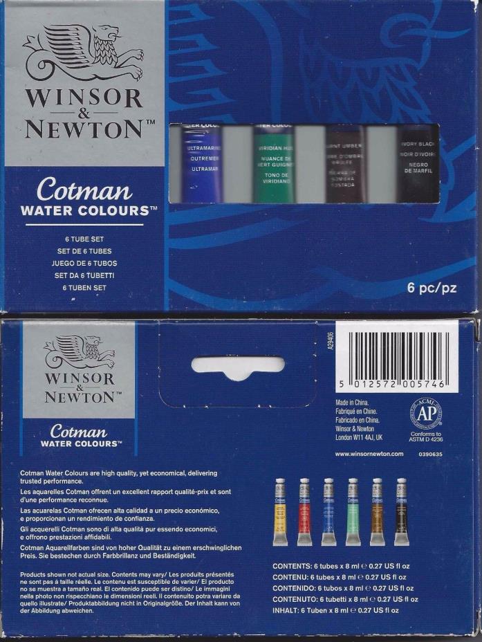 Winsor & Newton Cotman Watercolor Watercolors 6 Color Tube Set x 8 ML