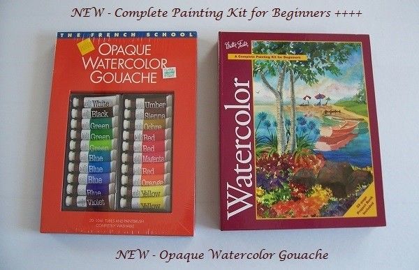 NEW Complete WATERCOLOR Painting KIT for Beginners + OPAQUE Watercolor GOUACHE~!