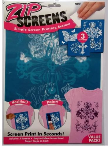 Horizon Zip Screens Printing System  Set of 3 Screens  Cross Butterflies