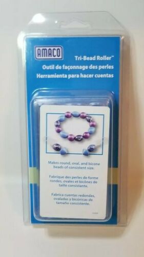 AMACO Tri Bead Roller Set Poly Tools Clay Polymer Air Dry Round Oval Bicone New