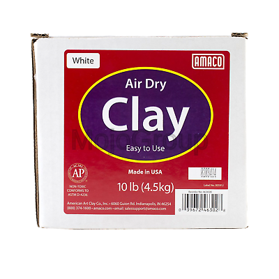 AMACO 4630-2B Air Dry Modeling Clay, 10-Pound, White