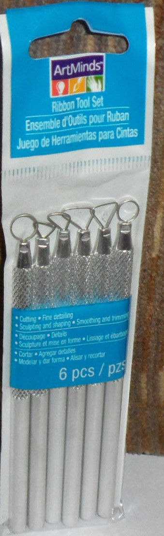 MINI RIBBON TOOL SET FOR POLYMER CLAY, CUTTING & SCULPTING 6 pc