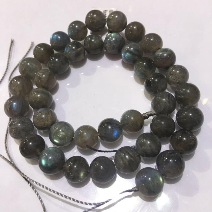 Genuine Labradorite Smooth Round Loose Beads Size 9mm 15.5