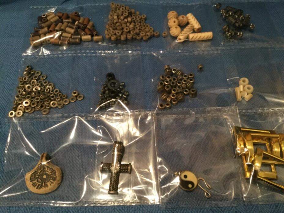 JEWELRY BEADS, PENDANTS, LOT 12 BAGS, MIXED, PRE OWNED.