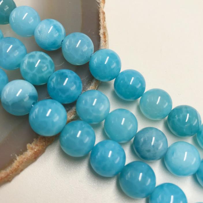 Natural Crackle Chalcedony Smooth Round Beads Size 6mm/8mm/10mm/12mm 15.5'' Long