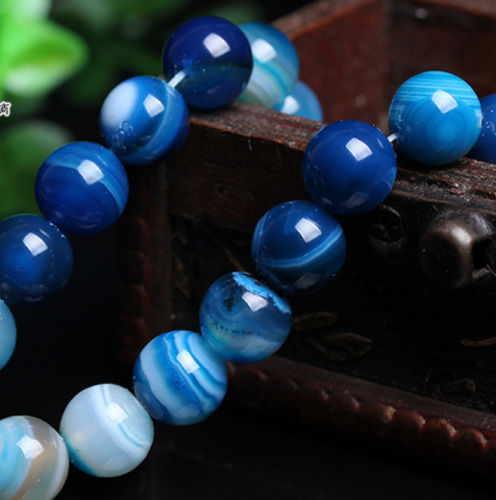 Charm 8mm blue bead Natural Smooth Round Loose Beads