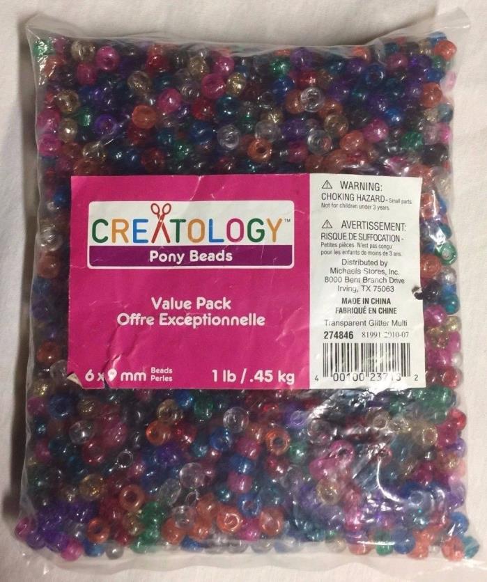 Creatology Pony Beads Value Pack 1 Pound 6 x 9 mm Assorted Colors