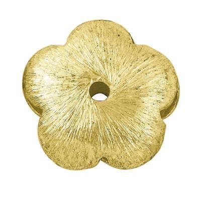 18K Gold Overlay Flower Shape Brushed Bead BG-208-12MM