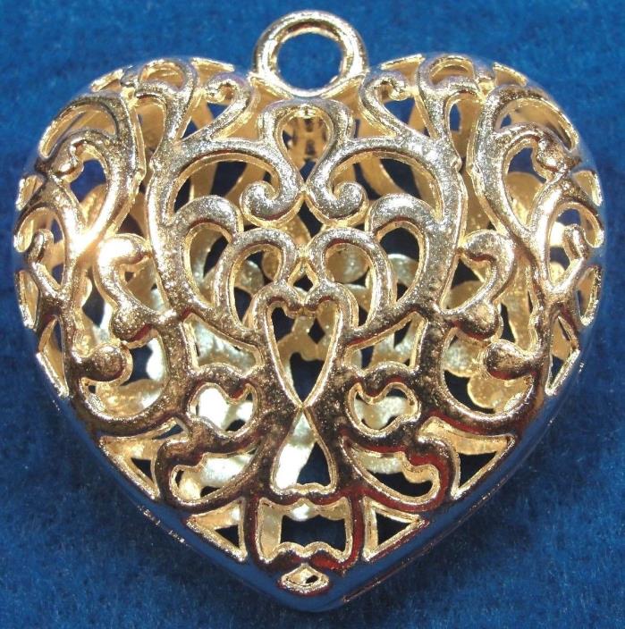 2Pcs. Tibetan Silver-Plated HEART Huge Pendants BEAUTIFUL Charms H175